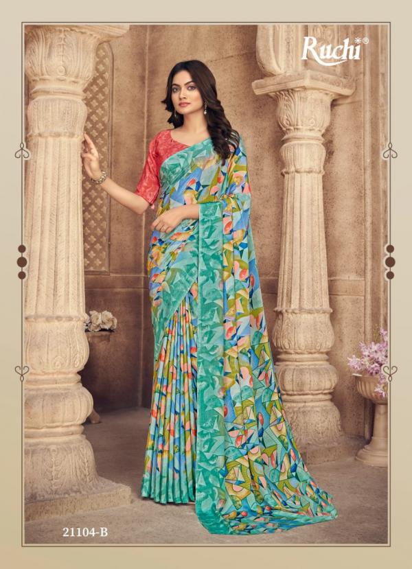 Ruchi Vivanta 21101 Series Fanncy Crepe Silk Saree Collection